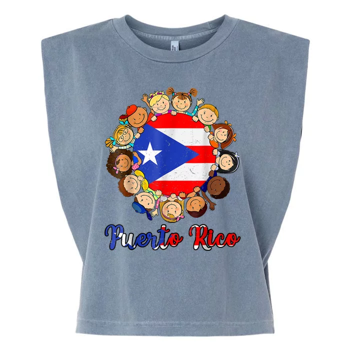 Hispanic Heritage Month Shirt Puerto Rico Girls Boys Garment-Dyed Women's Muscle Tee