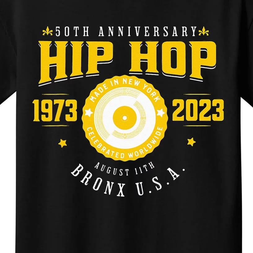 Hip Hop Music 50th Anniversary Musician Birthday Born Day Kids T-Shirt