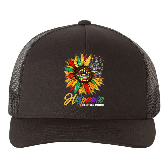 Hispanic Heritage Month Sunflowers Flags Yupoong Adult 5-Panel Trucker Hat