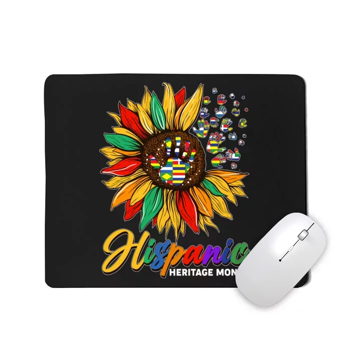 Hispanic Heritage Month Sunflowers Flags Mousepad