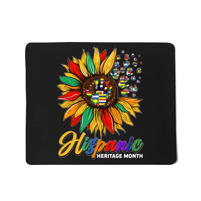 Hispanic Heritage Month Sunflowers Flags Mousepad