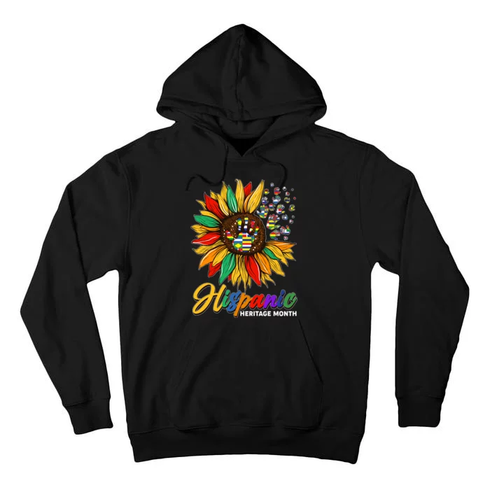 Hispanic Heritage Month Sunflowers Flags Tall Hoodie