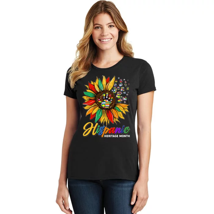 Hispanic Heritage Month Sunflowers Flags Women's T-Shirt