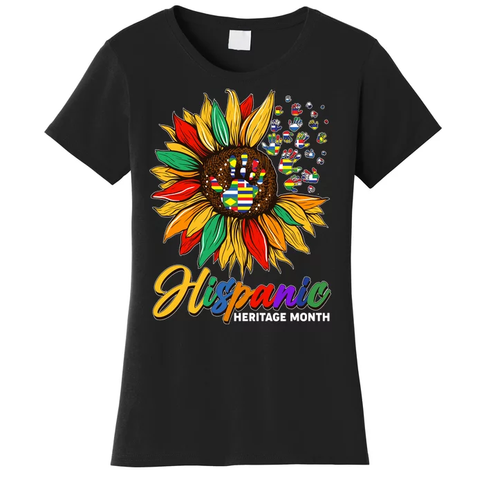 Hispanic Heritage Month Sunflowers Flags Women's T-Shirt