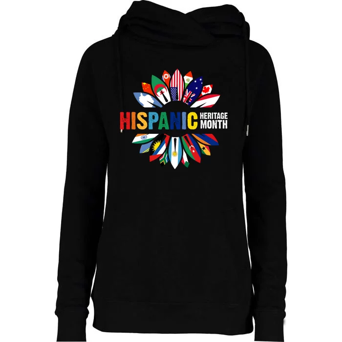 Hispanic Heritage Month Counties United Womens Funnel Neck Pullover Hood