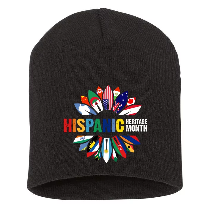 Hispanic Heritage Month Counties United Short Acrylic Beanie