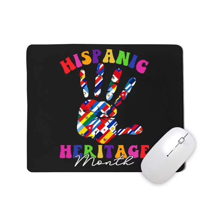 Hispanic Heritage Month All Countries Heart Hands Mousepad