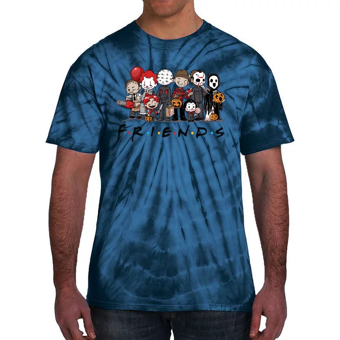 Halloween Horror Movie Friends Cartoon Characters Tie-Dye T-Shirt