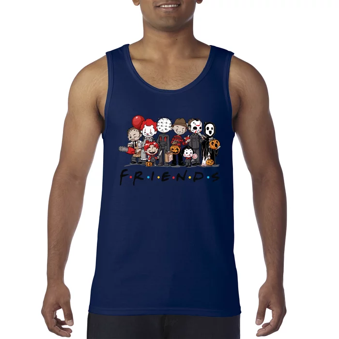 Halloween Horror Movie Friends Cartoon Characters Tank Top