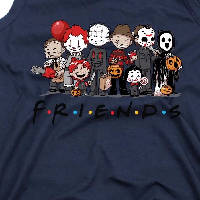 Halloween Horror Movie Friends Cartoon Characters Tank Top