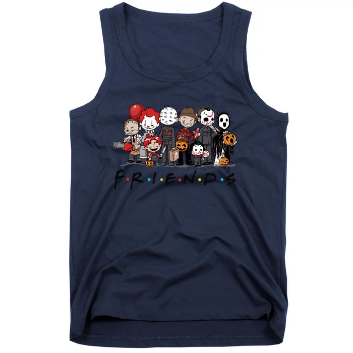 Halloween Horror Movie Friends Cartoon Characters Tank Top