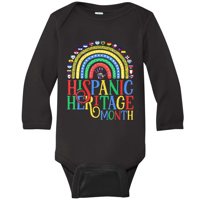 Hispanic Heritage Month Celebrating Pride Countries Latino Baby Long Sleeve Bodysuit