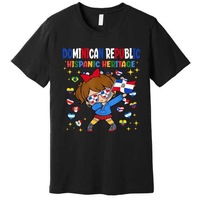 Hispanic Heritage Month Dominican Republic Flag Premium T-Shirt