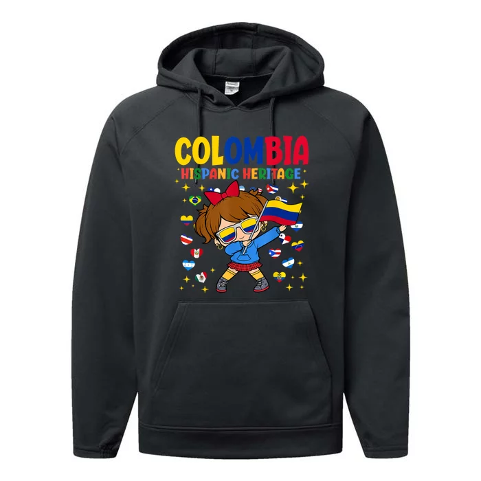 Hispanic Heritage Month Colombia Flag Colombian Performance Fleece Hoodie