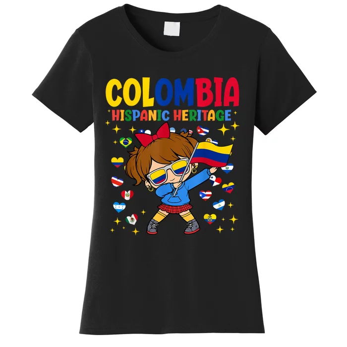 Hispanic Heritage Month Colombia Flag Colombian Women's T-Shirt