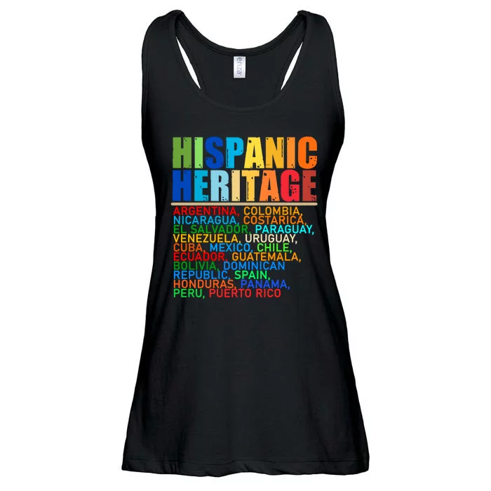 Hispanic Heritage Month National Latino Countries Names Ladies Essential Flowy Tank