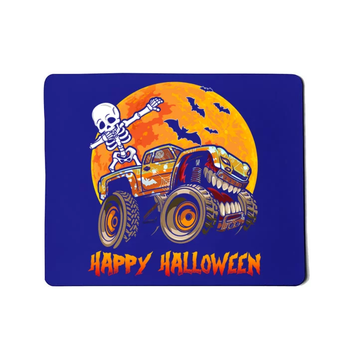 Happy Halloween Monster Truck Dabbing Skeleton Costume Cute Gift Mousepad