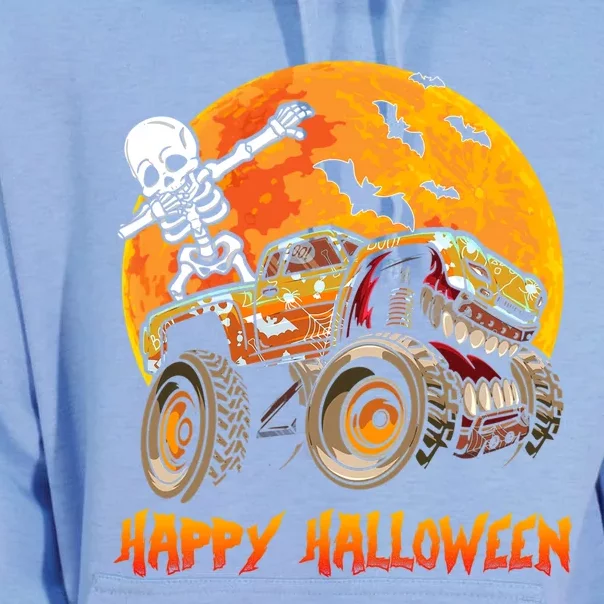 Happy Halloween Monster Truck Dabbing Skeleton Costume Cute Gift Unisex Surf Hoodie