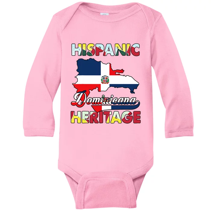 Hispanic Heritage Month Dominican Republic Flag Dominicana Baby Long Sleeve Bodysuit