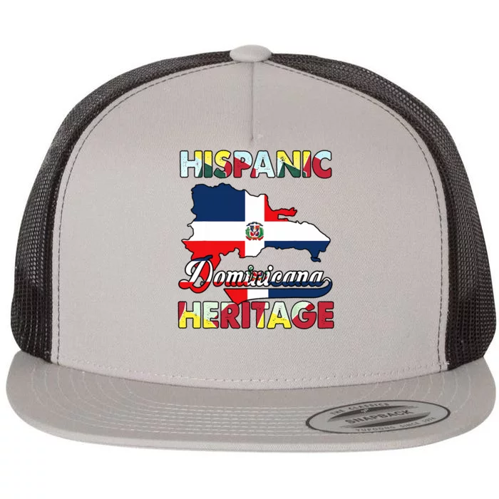 Hispanic Heritage Month Dominican Republic Flag Dominicana Flat Bill Trucker Hat