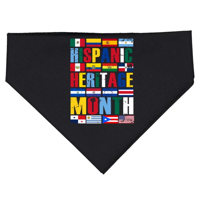 Hispanic Heritage Month Country Flags USA-Made Doggie Bandana