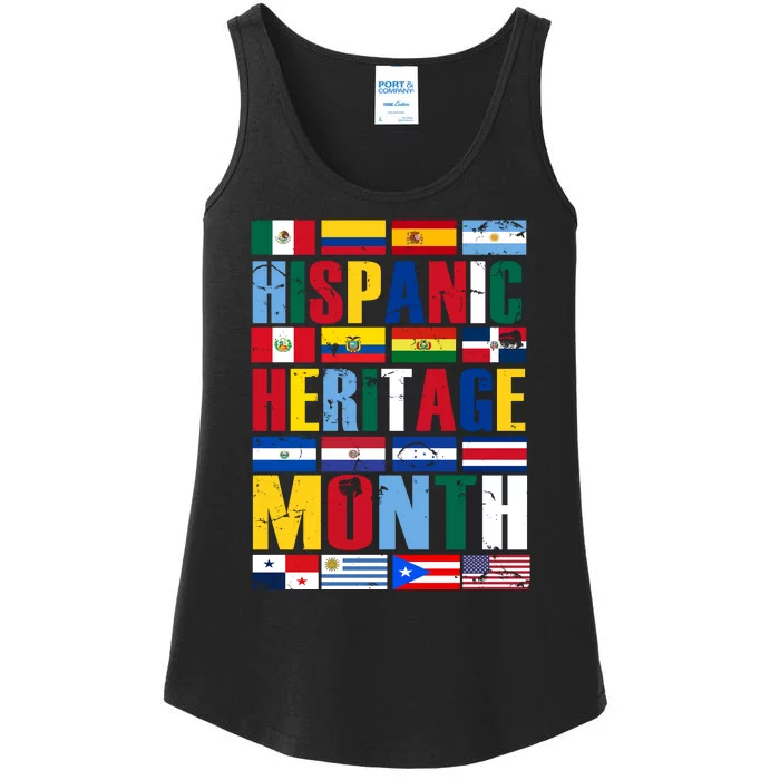 Hispanic Heritage Month Country Flags Ladies Essential Tank