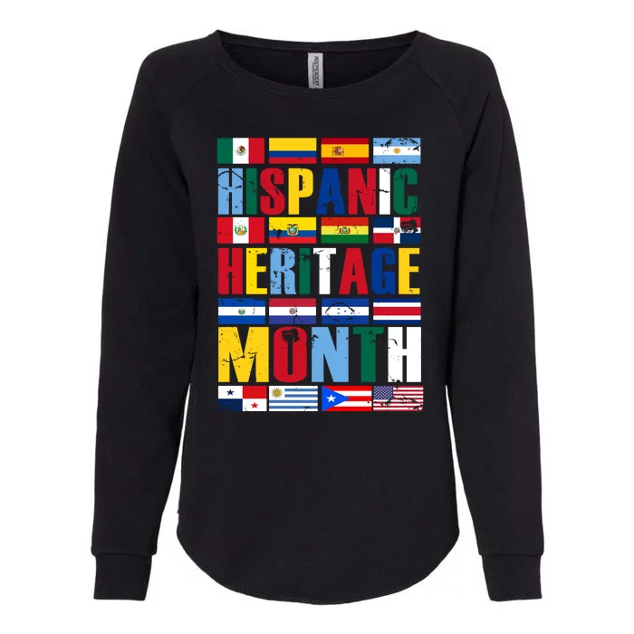 Hispanic Heritage Month Country Flags Womens California Wash Sweatshirt