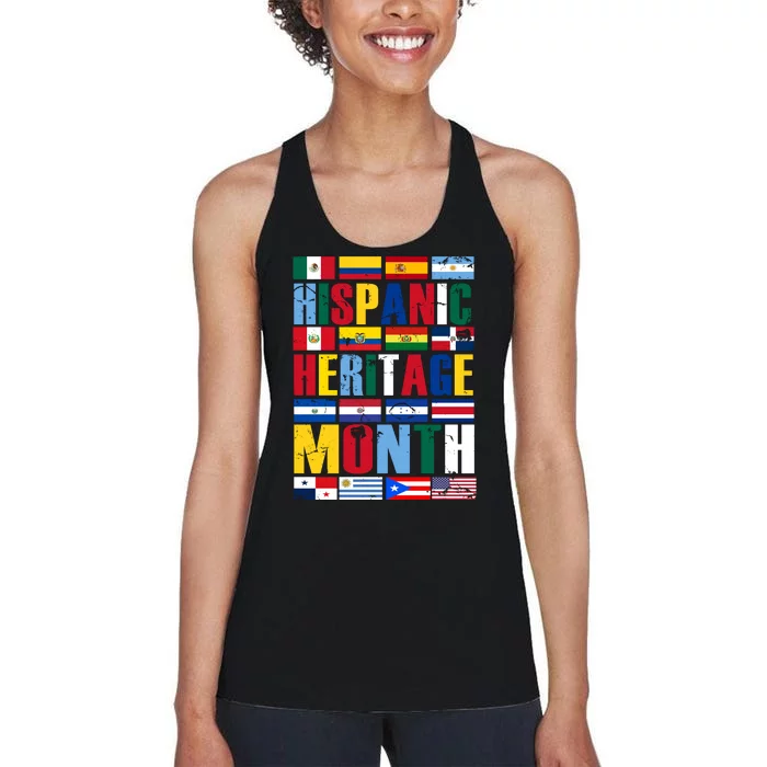 Hispanic Heritage Month Country Flags Women's Racerback Tank