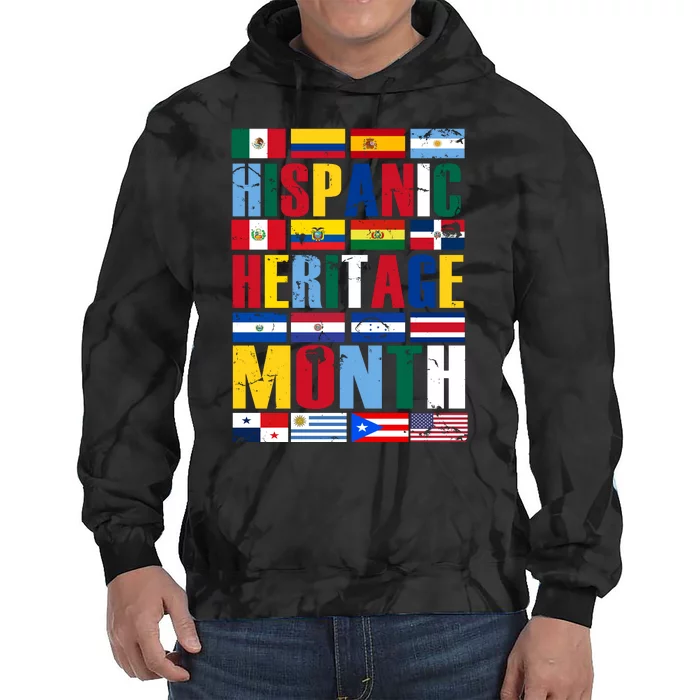 Hispanic Heritage Month Country Flags Tie Dye Hoodie