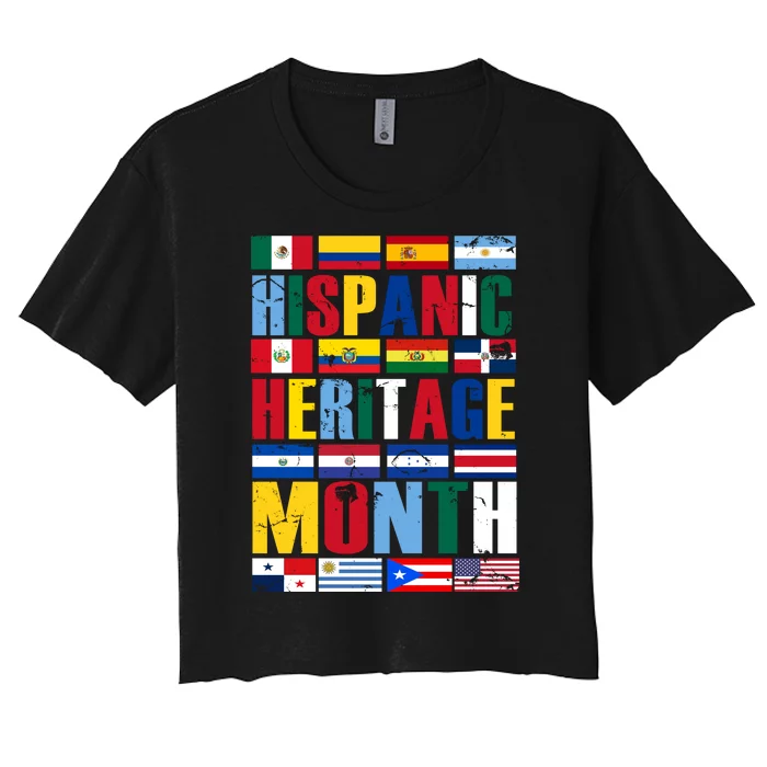 Hispanic Heritage Month Country Flags Women's Crop Top Tee