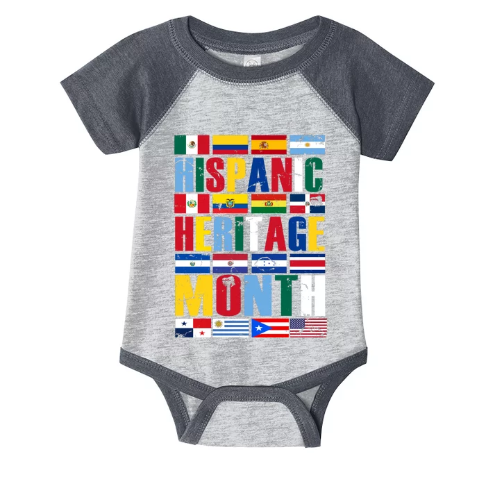 Hispanic Heritage Month Country Flags Infant Baby Jersey Bodysuit