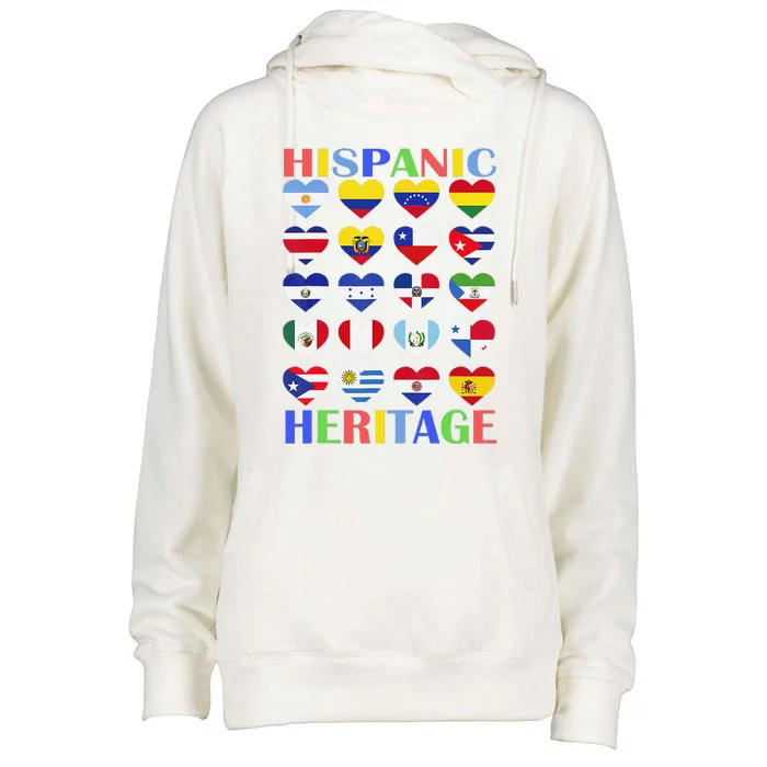 Hispanic Heritage Month Spanish Speaking Countries Flags Womens Funnel Neck Pullover Hood