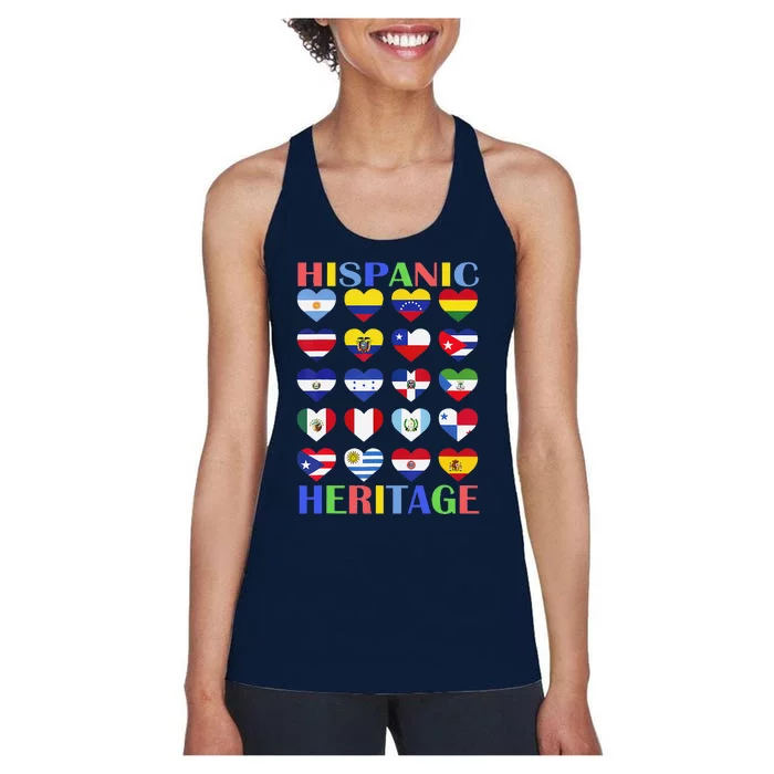 Hispanic Heritage Month Spanish Speaking Countries Flags Women's Racerback Tank