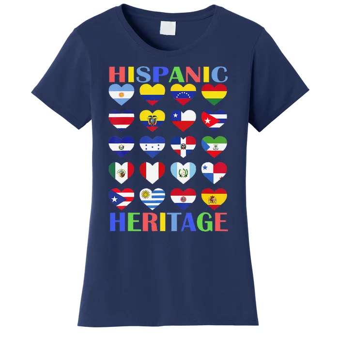 Hispanic Heritage Month Spanish Speaking Countries Flags Women's T-Shirt