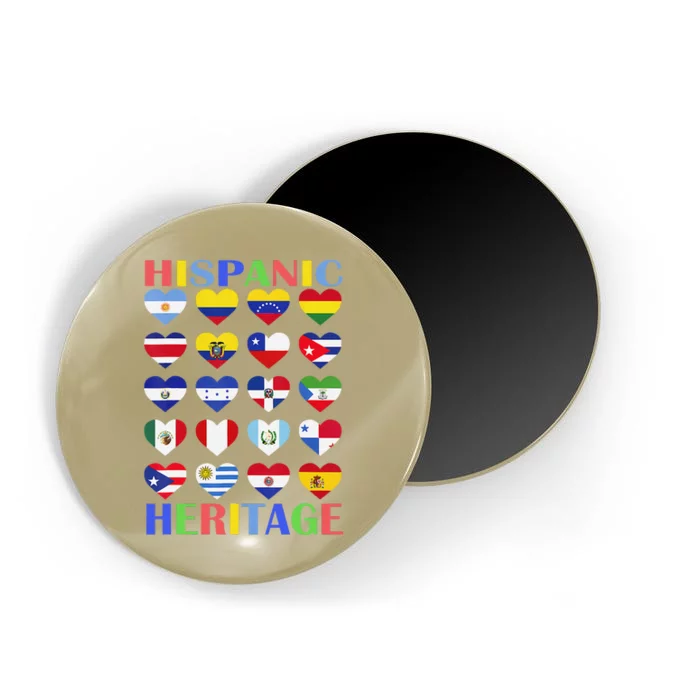 Hispanic Heritage Month Spanish Speaking Countries Flags Magnet