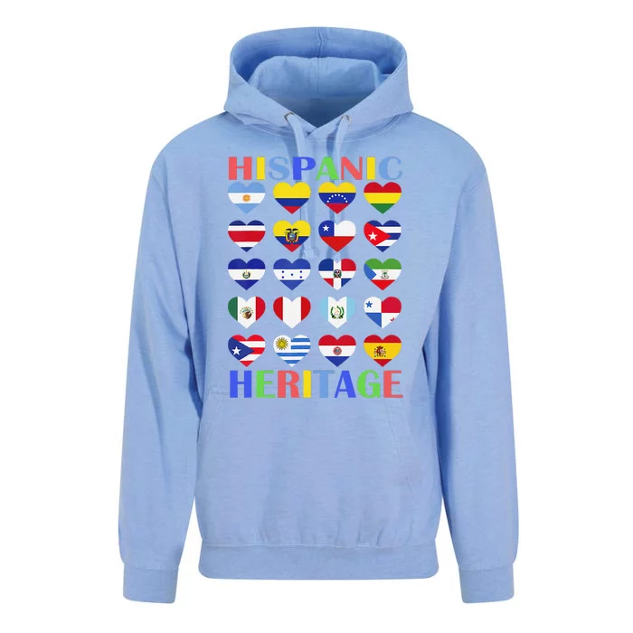 Hispanic Heritage Month Spanish Speaking Countries Flags Unisex Surf Hoodie