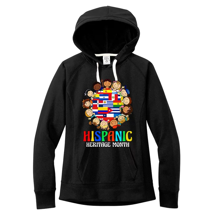 Hispanic Heritage Month Latino Countries Flags Women's Fleece Hoodie