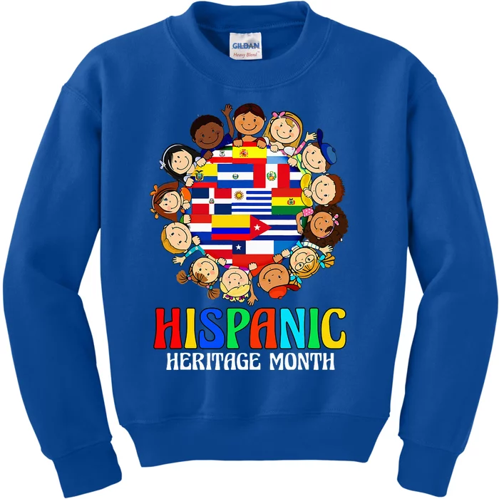 Hispanic Heritage Month Latino Countries Flags Kids Sweatshirt