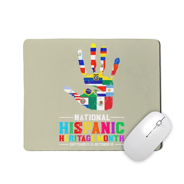 Hispanic Heritage Month All Latino Countries Flag Hand Mousepad