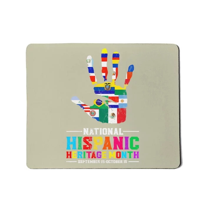 Hispanic Heritage Month All Latino Countries Flag Hand Mousepad