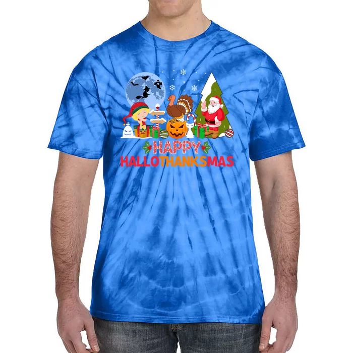 Happy Hallothanksmas Meaningful Gift Tie-Dye T-Shirt