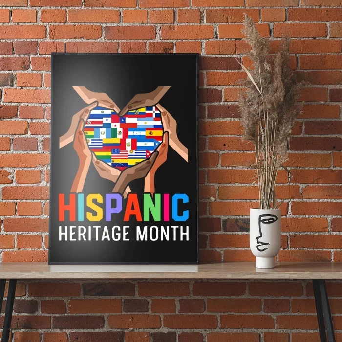 Hispanic Heritage Month All Countries Heart Hands Poster