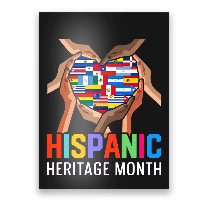 Hispanic Heritage Month All Countries Heart Hands Poster