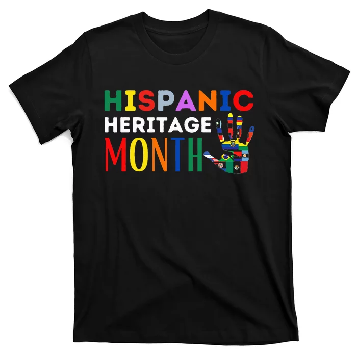 Hispanic Heritage Month Hand Flags Proud T-Shirt