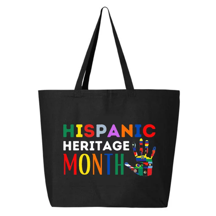 Hispanic Heritage Month Hand Flags Proud 25L Jumbo Tote