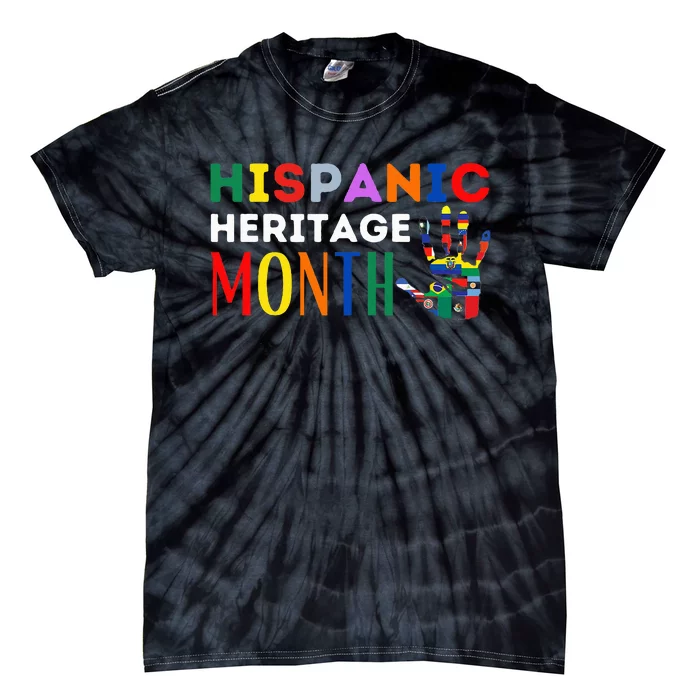 Hispanic Heritage Month Hand Flags Proud Tie-Dye T-Shirt