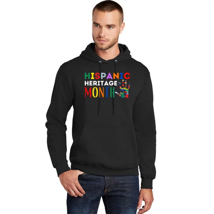 Hispanic Heritage Month Hand Flags Proud Tall Hoodie