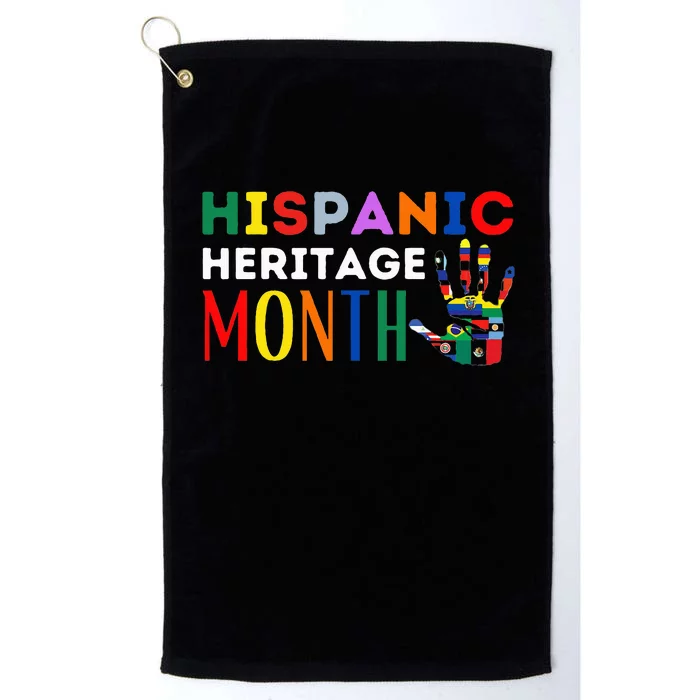 Hispanic Heritage Month Hand Flags Proud Platinum Collection Golf Towel