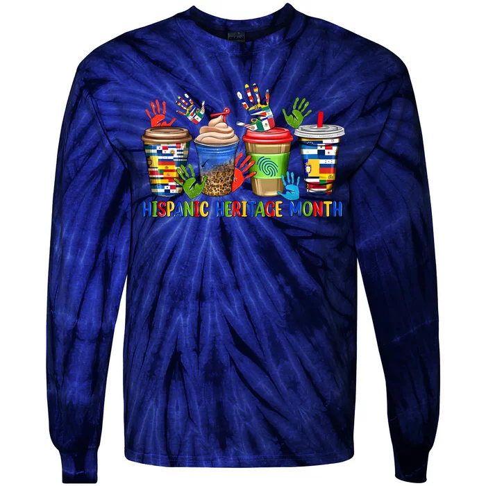 Hispanic Heritage Month Coffee Tie-Dye Long Sleeve Shirt