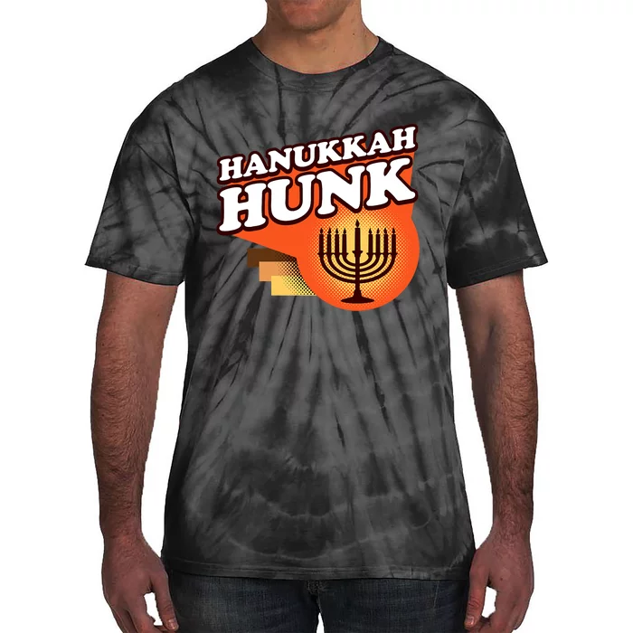 Hanukkah Hunk Menorah 70s Tie-Dye T-Shirt